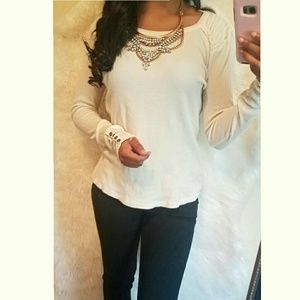 Lucky Brand Button Sleeves Sweater